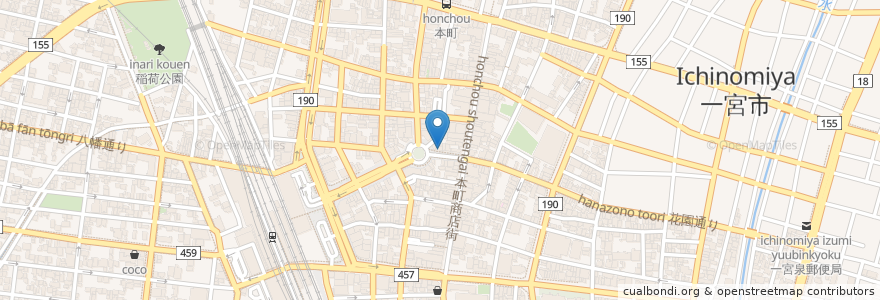 Mapa de ubicacion de シバタ皮膚科 en Япония, Айти, 一宮市.