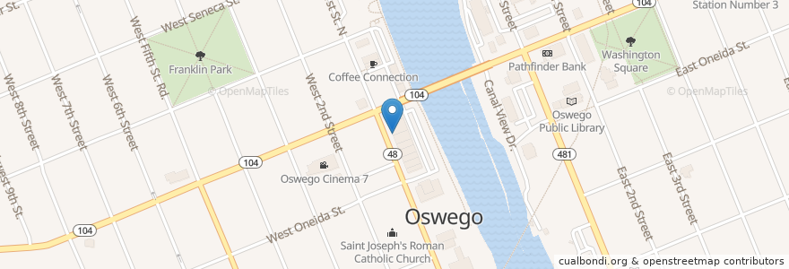 Mapa de ubicacion de Bistro 197 en United States, New York, Oswego County, Oswego.