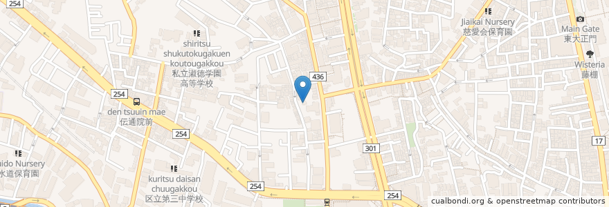Mapa de ubicacion de 源覚寺 en 日本, 東京都, 文京区.
