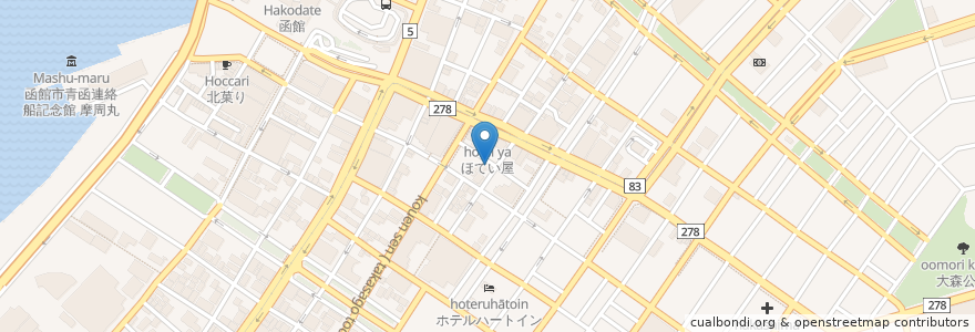 Mapa de ubicacion de 函館 佛願寺 en ژاپن, 北海道, 渡島総合振興局, 函館市.