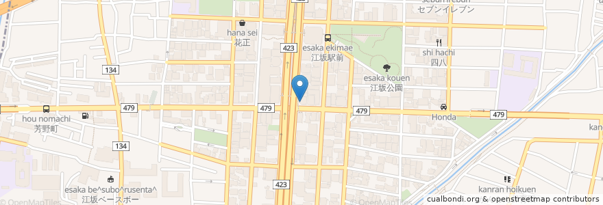 Mapa de ubicacion de 関西アーバン銀行 en Japón, Prefectura De Osaka, 吹田市.