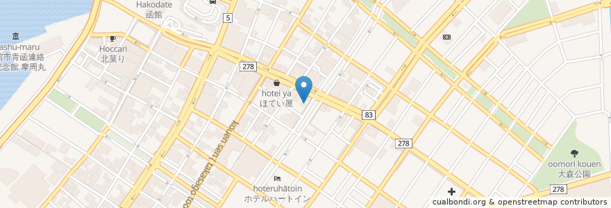 Mapa de ubicacion de とんき大門店 en Japonya, 北海道, 渡島総合振興局, 函館市.