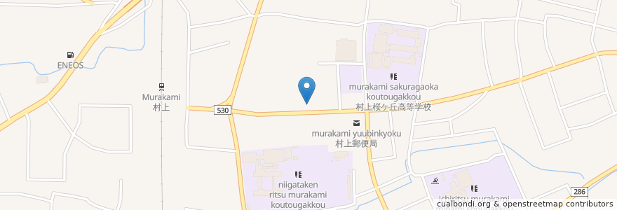 Mapa de ubicacion de 宝商事(株) 村上支店駅前給油所 en Jepun, 新潟県, 村上市.