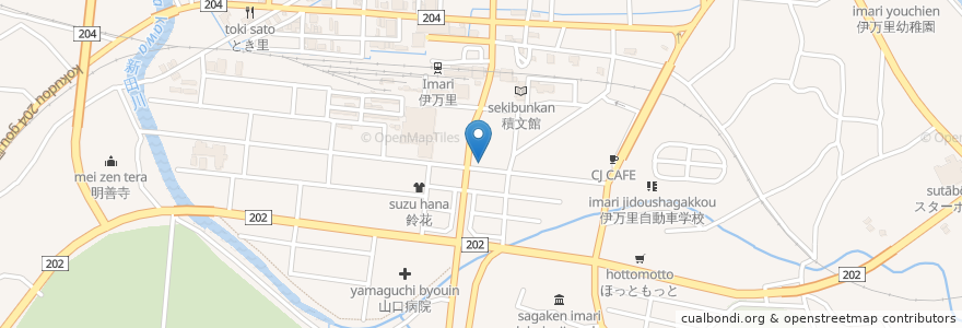 Mapa de ubicacion de もんじゃ焼き en 日本, 佐賀県, 伊万里市.