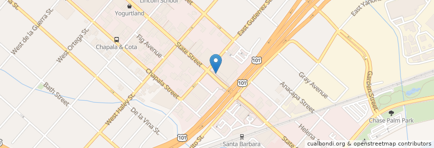 Mapa de ubicacion de Beachbreak Cafe en United States, California, Santa Barbara County, Santa Barbara.