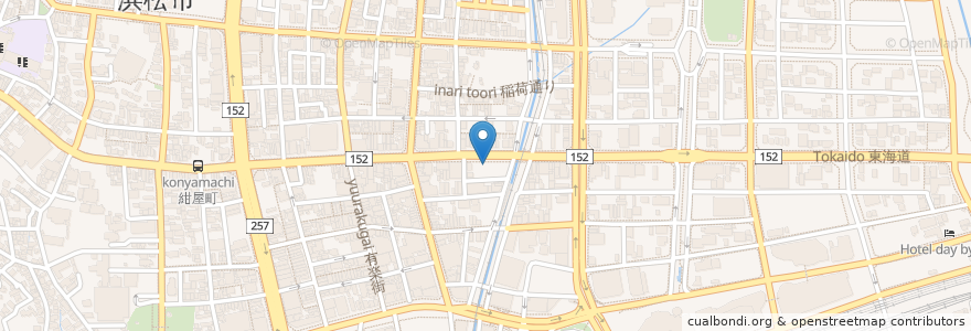 Mapa de ubicacion de 美楽酒房 白蔵 en Japonya, 静岡県, 浜松市, 中区.