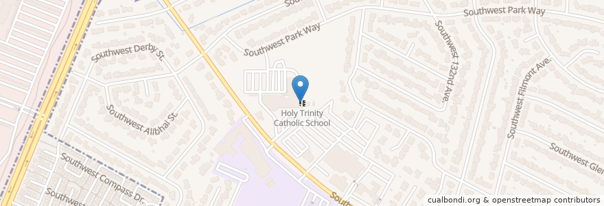 Mapa de ubicacion de Holy Trinity Catholic School en Stati Uniti D'America, Oregon, Washington County, Beaverton.
