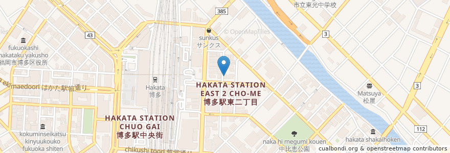 Mapa de ubicacion de Pronto en Japan, Präfektur Fukuoka, 福岡市, 博多区.