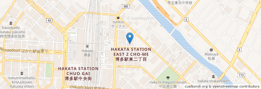 Mapa de ubicacion de 華味鳥 en Japonya, 福岡県, 福岡市, 博多区.