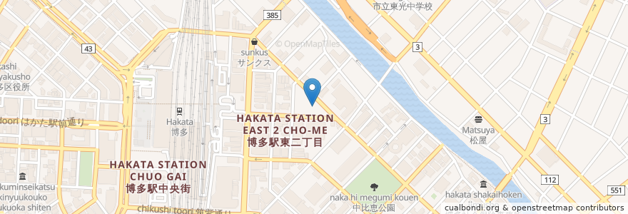 Mapa de ubicacion de タイムパーク en Japan, Präfektur Fukuoka, 福岡市, 博多区.