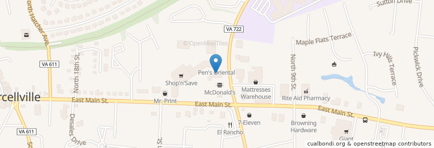 Mapa de ubicacion de Tropical Smoothie Cafe en Amerika Syarikat, Virginia, Loudoun County, Purcellville.