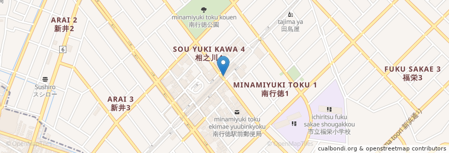 Mapa de ubicacion de 串じまん en 일본, 지바현, 市川市.