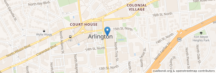 Mapa de ubicacion de Subway en Verenigde Staten, Virginia, Arlington County, Arlington.