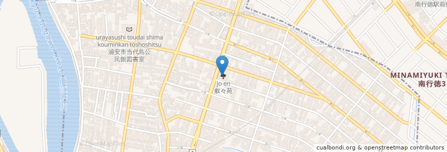 Mapa de ubicacion de 叙々苑 en 日本, 千葉県, 浦安市.