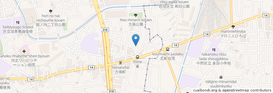 Mapa de ubicacion de WESTWOOD en 일본, 도쿄도, 杉並区.