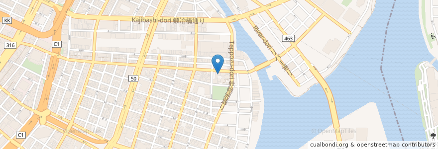 Mapa de ubicacion de 浅間神社 en ژاپن, 東京都, 中央区.