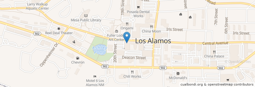 Mapa de ubicacion de Blue Window en États-Unis D'Amérique, Nouveau-Mexique, Los Alamos County, Los Alamos.