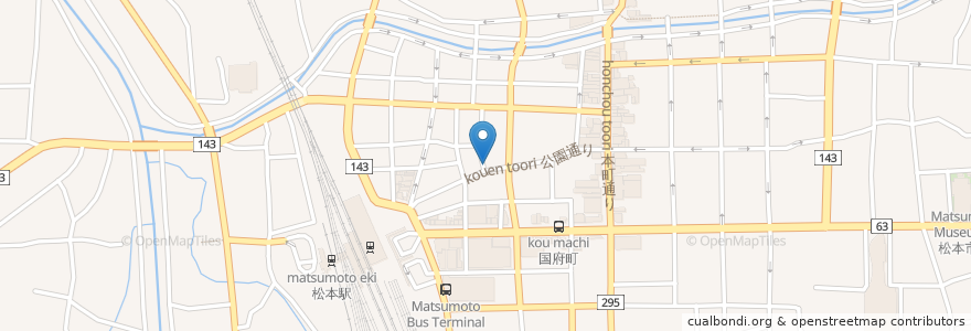 Mapa de ubicacion de Robata shoya en Jepun, 長野県, 松本市.