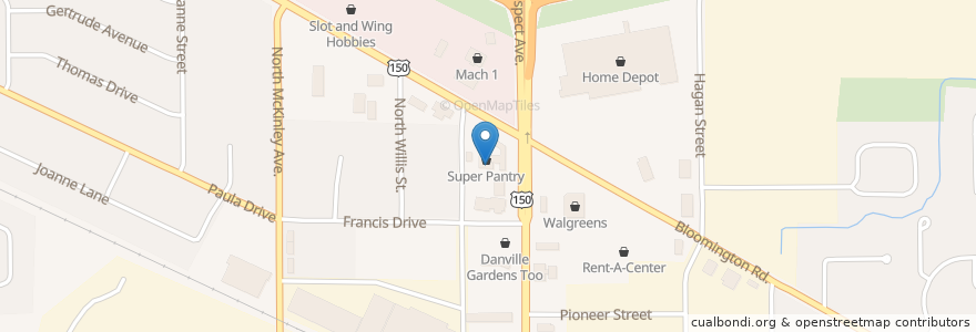 Mapa de ubicacion de Jimmy John's en 미국, 일리노이, Champaign County, Champaign.