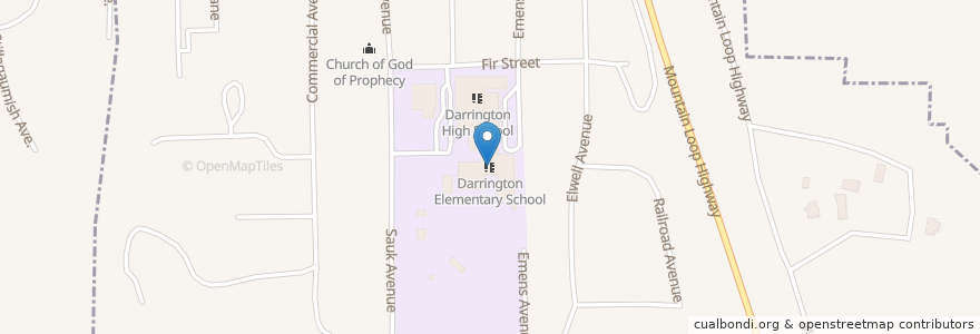 Mapa de ubicacion de Darrington Elementary School en アメリカ合衆国, ワシントン州, Snohomish County, Darrington.