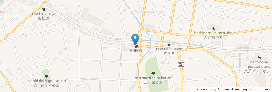 Mapa de ubicacion de ENEOS en 日本, 青森县, 八戸市.