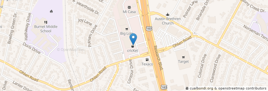 Mapa de ubicacion de Lone Star Pediatric Dental en Estados Unidos Da América, Texas, Travis County, Austin.