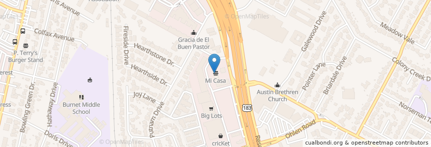 Mapa de ubicacion de Mi Casa en Amerika Syarikat, Texas, Travis County, Austin.