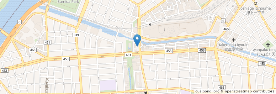 Mapa de ubicacion de sakura cafe en اليابان, 東京都, 墨田区.