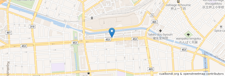 Mapa de ubicacion de Oshiage cafe en Japonya, 東京都, 墨田区.