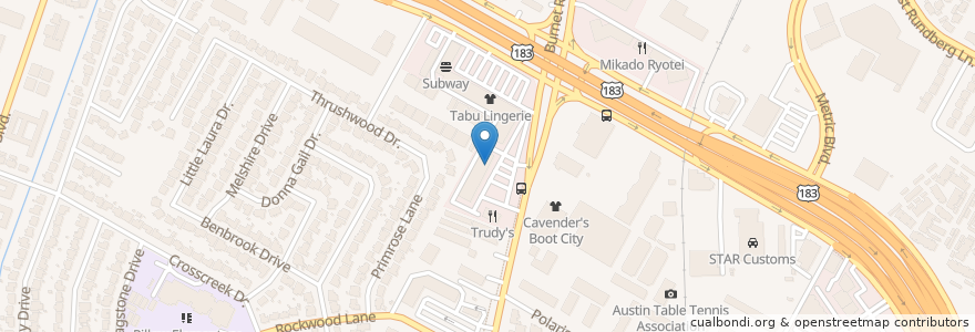 Mapa de ubicacion de Avis/Budget en Amerika Syarikat, Texas, Travis County, Austin.