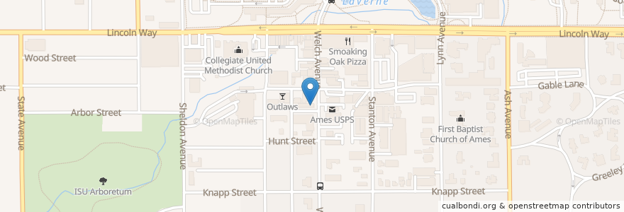 Mapa de ubicacion de Pizza Pit en アメリカ合衆国, アイオワ州, Story County, Ames.