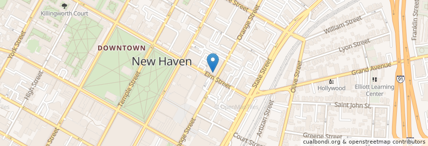 Mapa de ubicacion de Cafe Java en Amerika Syarikat, Connecticut, New Haven County, New Haven.