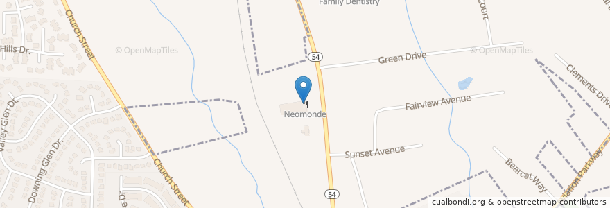 Mapa de ubicacion de Neomonde en United States, North Carolina, Wake County, Morrisville.