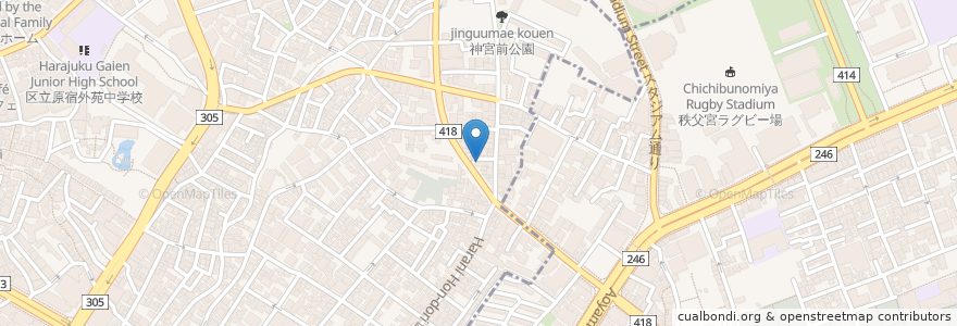 Mapa de ubicacion de 第一神宮 en Jepun, 東京都, 渋谷区.