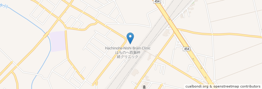 Mapa de ubicacion de はちのへ西脳神経クリニック en Япония, Аомори, Хатинохе.