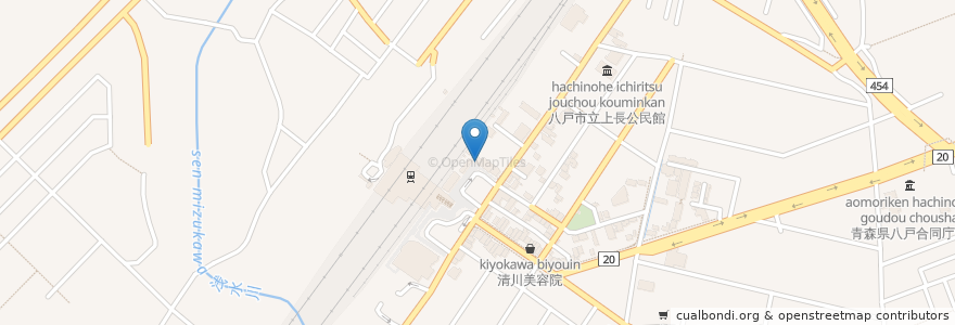 Mapa de ubicacion de めしの尻内家 en 日本, 青森県, 八戸市.