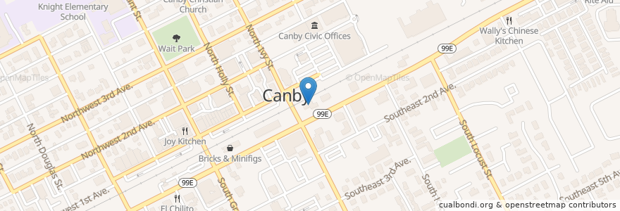 Mapa de ubicacion de Canby Car Wash & Auto Lube en 美利坚合众国/美利堅合眾國, 俄勒冈州/俄勒岡州, Clackamas County, Canby.