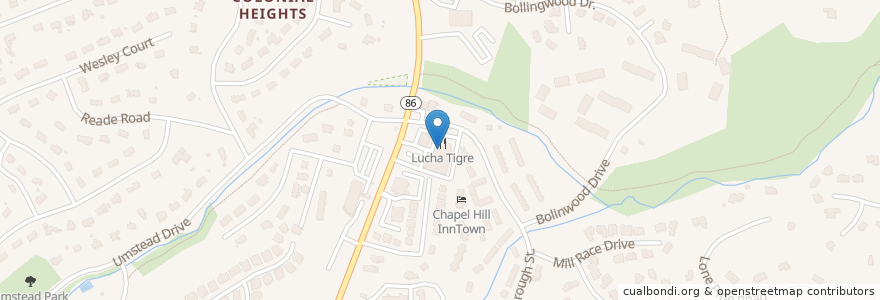 Mapa de ubicacion de Kitchen en Estados Unidos De América, Carolina Del Norte, Orange County, Chapel Hill.