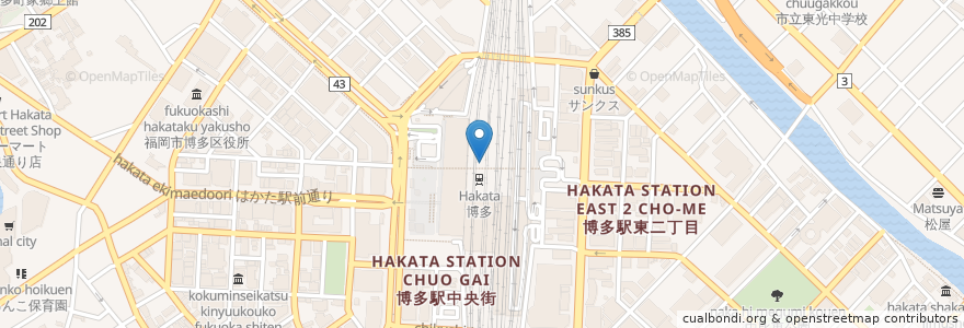 Mapa de ubicacion de 鉄道警察隊 en اليابان, محافظة فوكوكا, فوكوكا, 博多区.