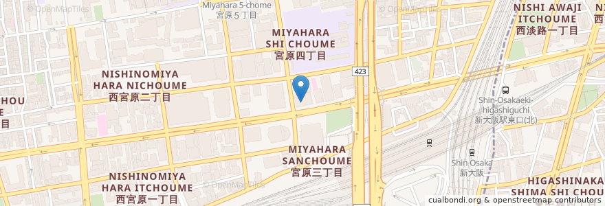 Mapa de ubicacion de 三菱UFJ銀行 en Jepun, 大阪府, 大阪市, 淀川区.