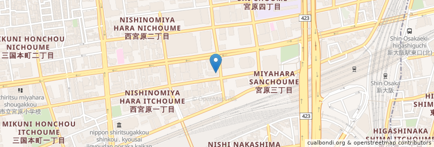 Mapa de ubicacion de 六文銭 en Japan, Präfektur Osaka, 大阪市, 淀川区.
