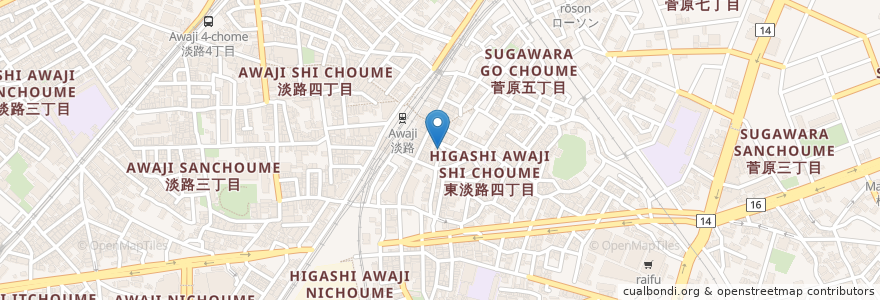 Mapa de ubicacion de たはら眼科 en 일본, 오사카부, 오사카, 東淀川区.