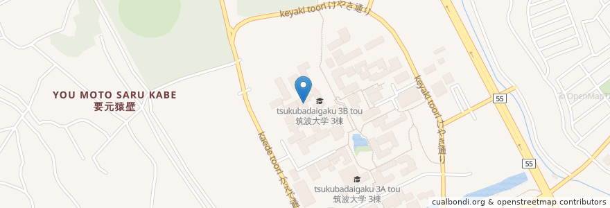 Mapa de ubicacion de 筑波大学 3D棟 en 日本, 茨城県, つくば市.