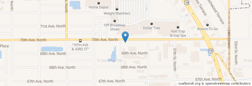 Mapa de ubicacion de 7-Eleven en 미국, 플로리다주, Pinellas County, Pinellas Park.