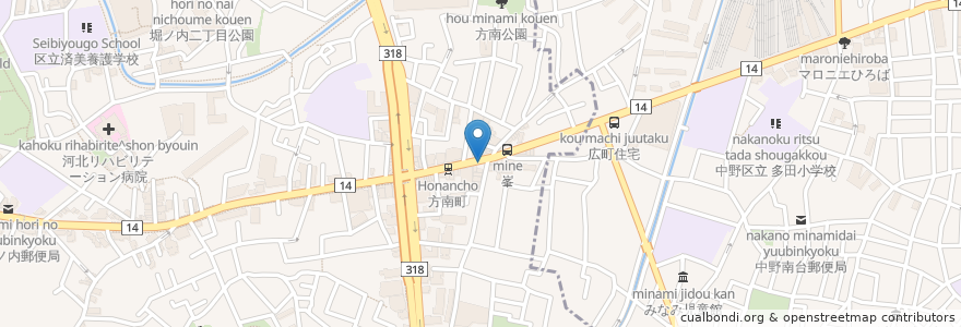 Mapa de ubicacion de 地下鉄うどん en 일본, 도쿄도, 杉並区.