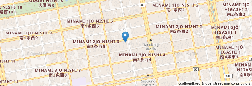 Mapa de ubicacion de zazi en اليابان, محافظة هوكايدو, 石狩振興局, 札幌市, 中央区.