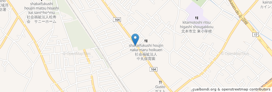 Mapa de ubicacion de 福寿司支店 en Japonya, 埼玉県, 北本市.