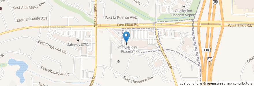 Mapa de ubicacion de Jimmy & Joe's Pizzaria en 美利坚合众国/美利堅合眾國, 亚利桑那州 / 亞利桑那州, Maricopa County, 菲尼克斯 / 鳳凰城.