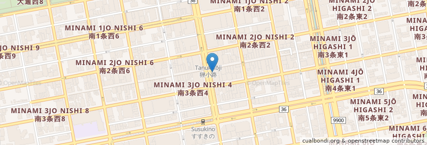 Mapa de ubicacion de ドトール コーヒーショップ en Japonya, 北海道, 石狩振興局, 札幌市, 中央区.
