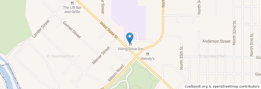 Mapa de ubicacion de Viking Drive-Inn en Verenigde Staten, Idaho, Ada County, Boise.